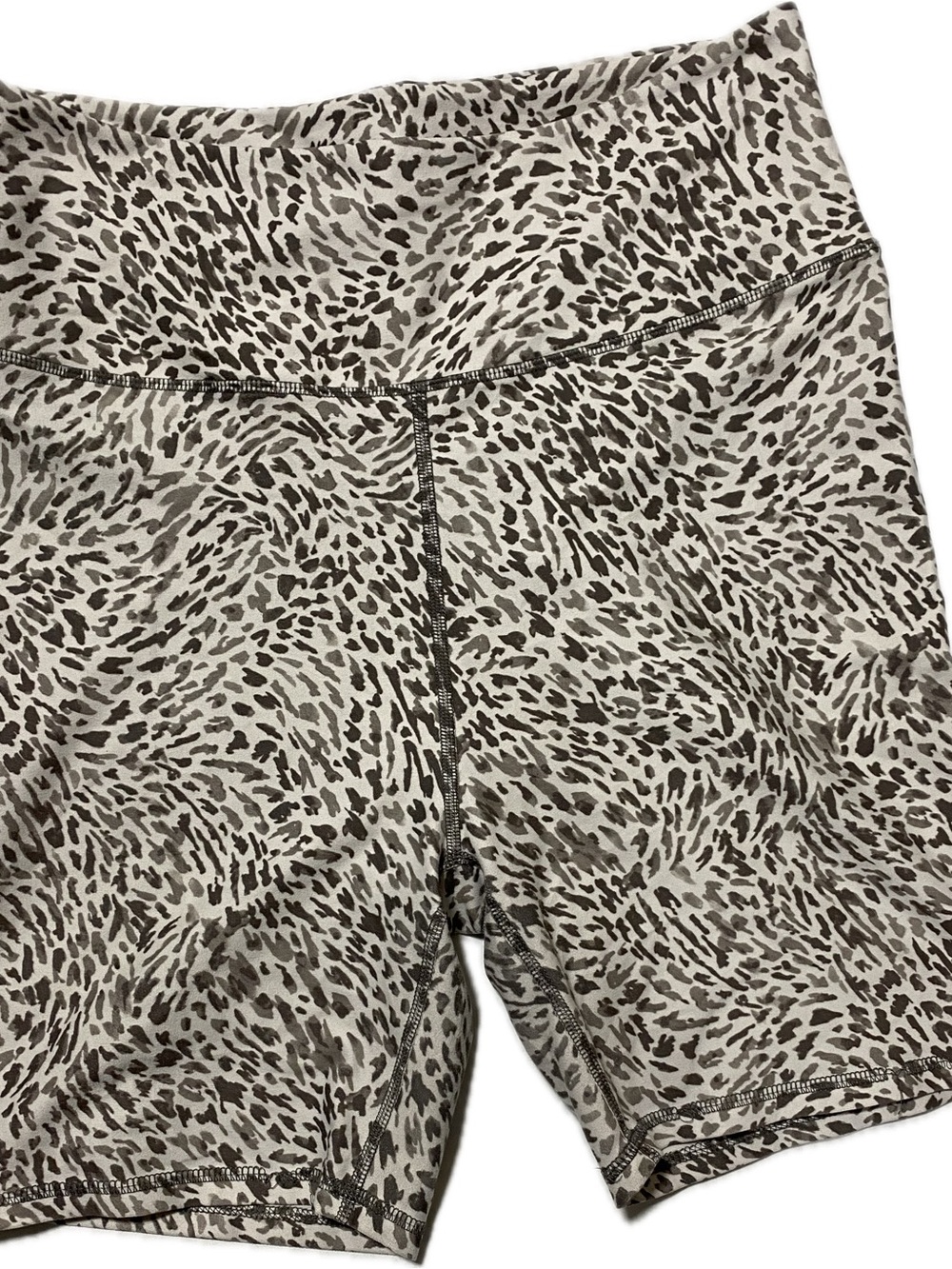 Balance Collection Women's Neutral Animal Print Bike Shorts in Taupe and Brown